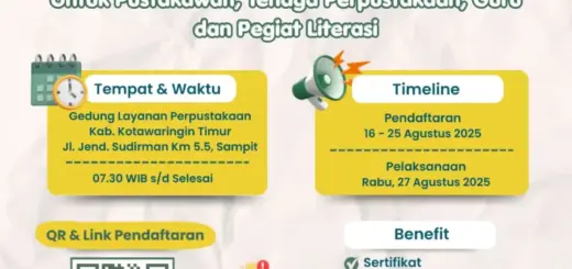 Bimtek Literasi Informasi 2025 untuk Pustakawan, Tenaga Perpustakaan, Guru, dan Pegiat Literasi di Kabupaten Kotawaringin Timur